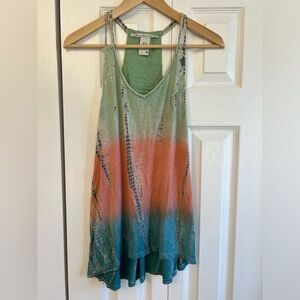 American Rag - Boho Hippie Tie Dye Tank - Beaded Back - Size: M